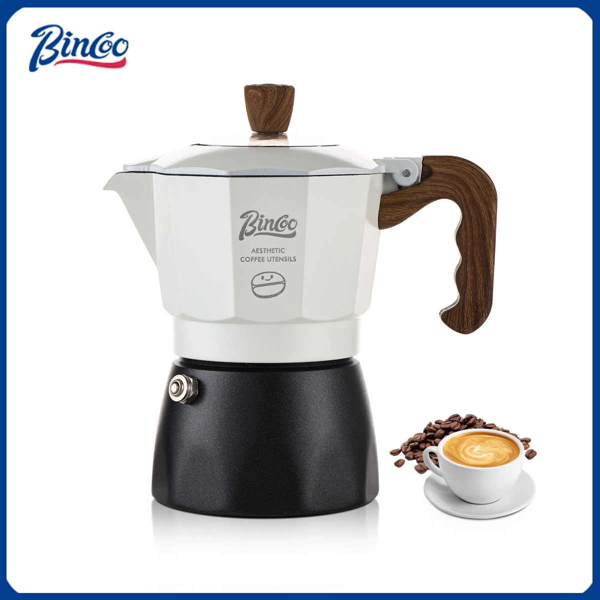 Home Barista - Cafetera Moka de Doble Válvula Bincoo,