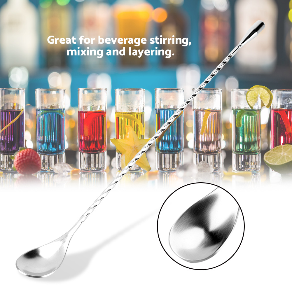 Bar Spoon Twisted - Cuchara Mezcladora de Acero Inoxidable para