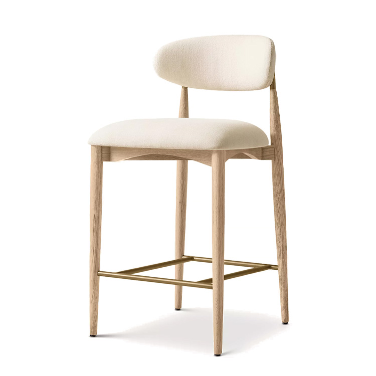 Home Bar Stools - Taburetes de madera de tela nórdica