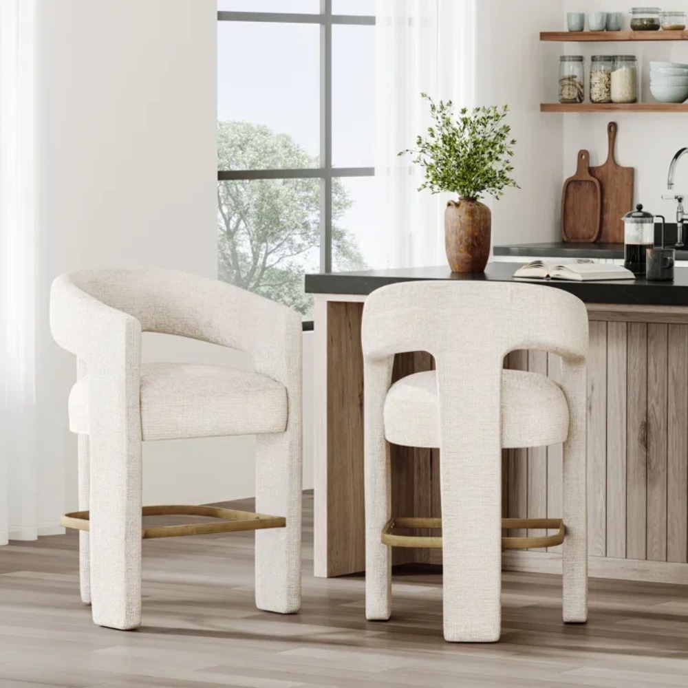 Home Bar Stools - Taburete tapizado moderno para mostrador, silla
