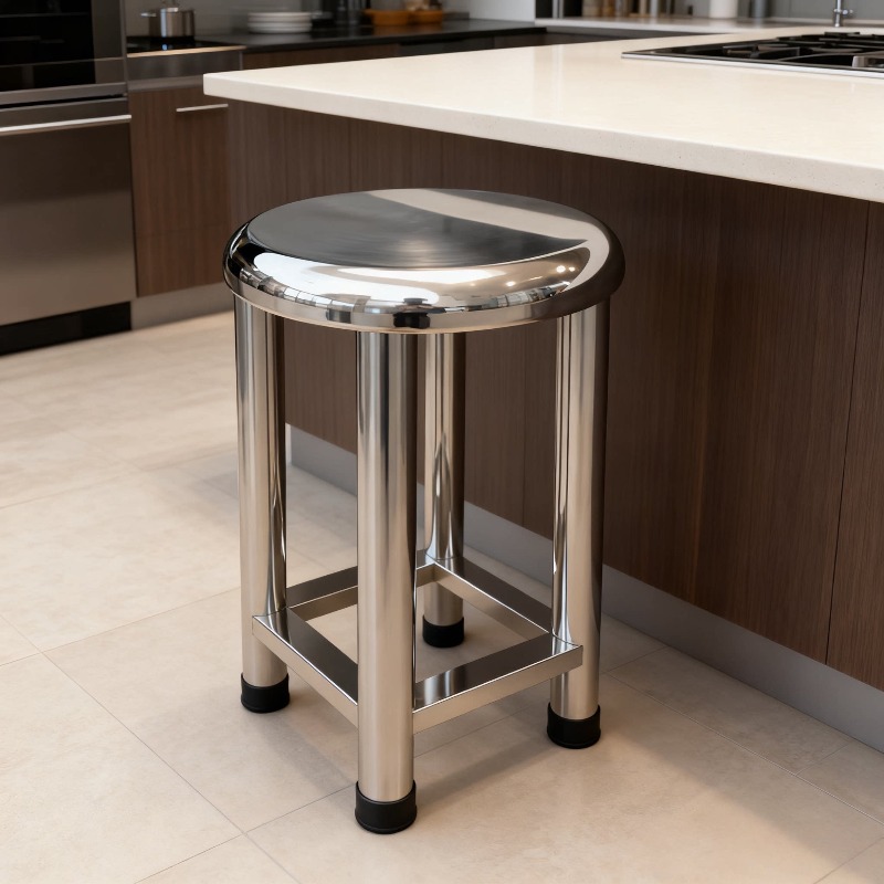 Home Bar Stools - Taburete Redondo de Acero Inoxidable 304,