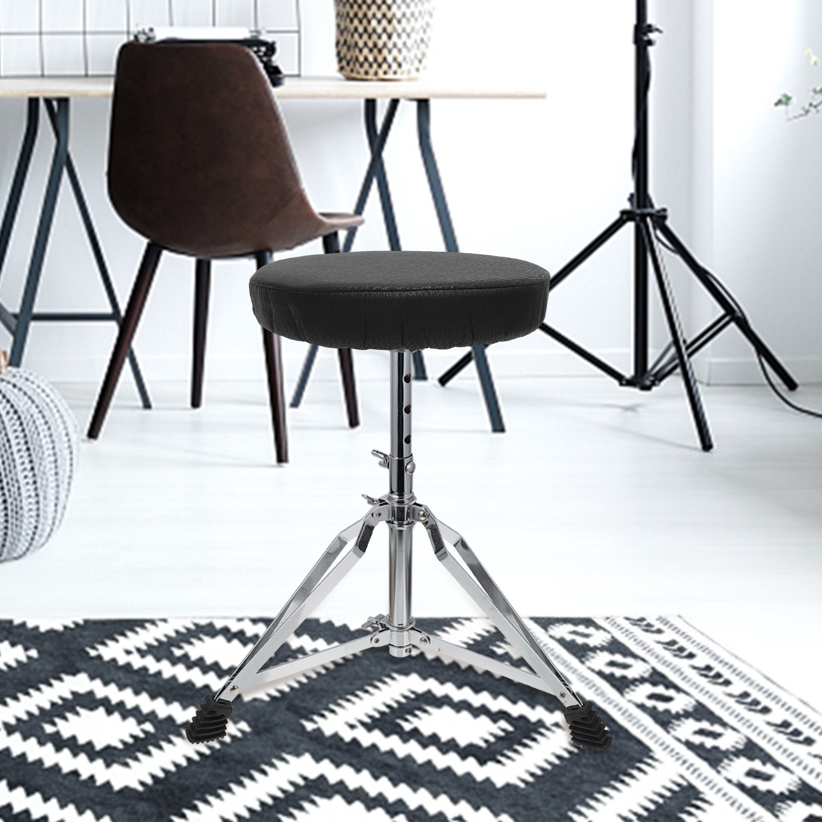 Home Bar Stools - Funda para Taburete Redonda, Negra, de