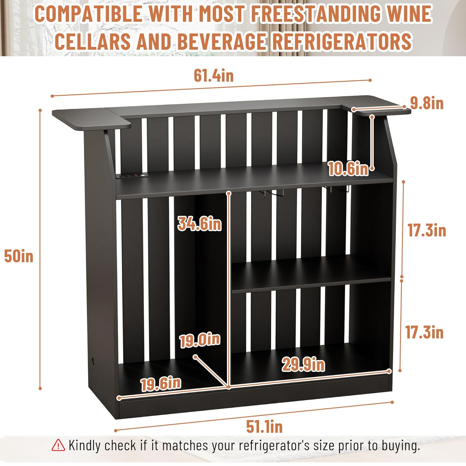 Mesa de Bar en Forma de U, Mue - Home Bar And Fridge reseña y precio