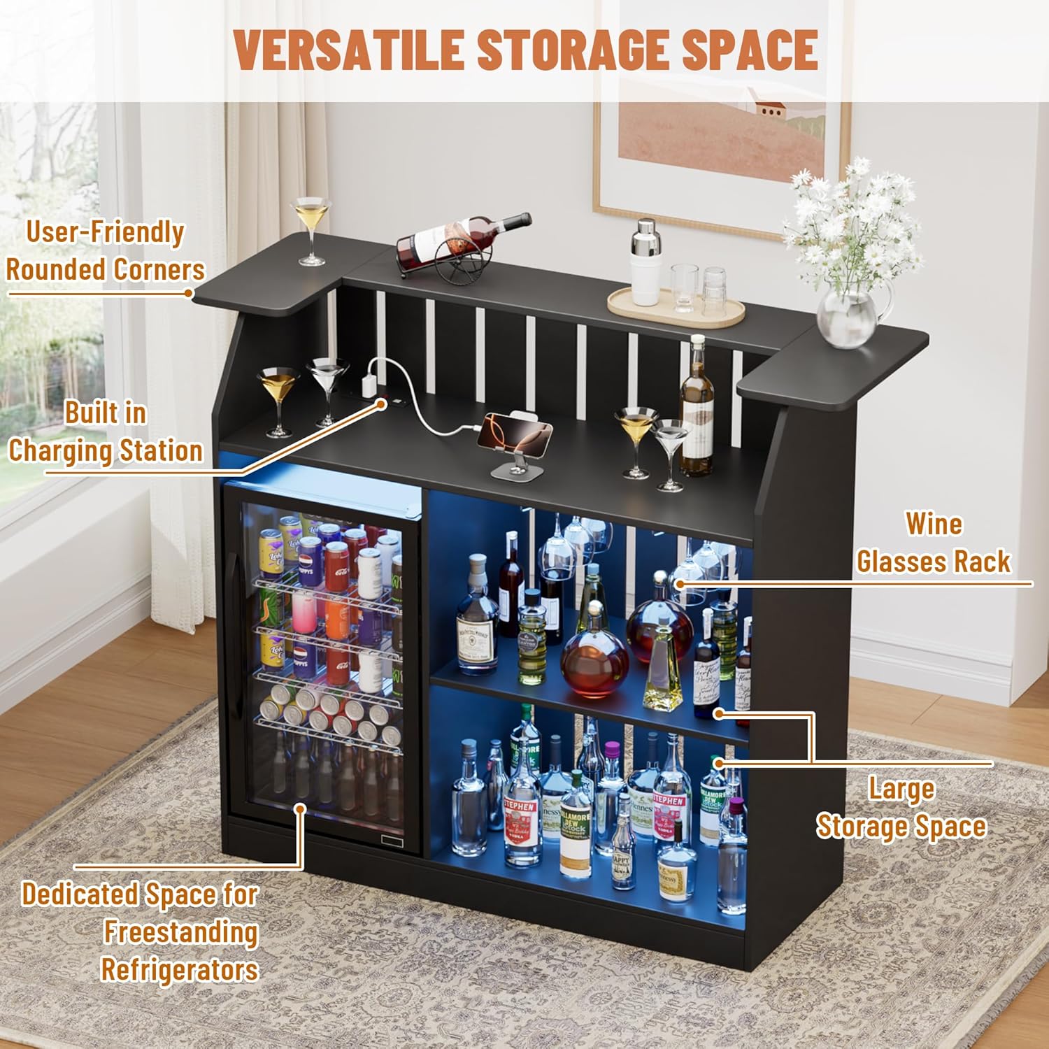Mesa de Bar en Forma de U, Mue - Home Bar And Fridge reseña y precio