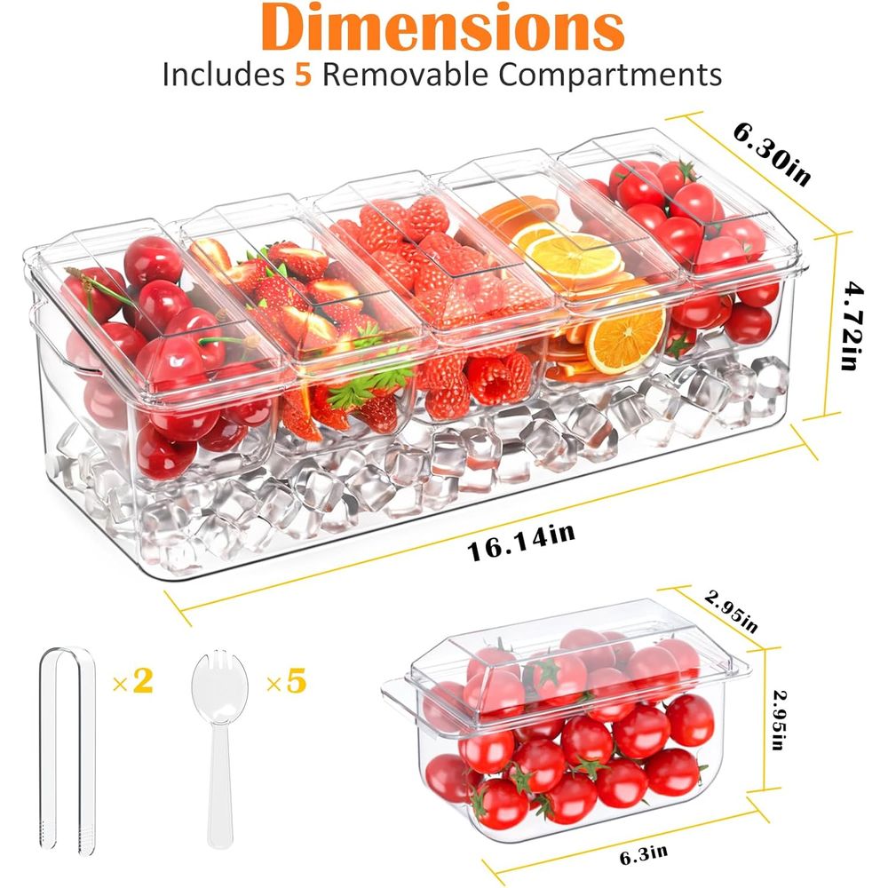 Bandeja para Condimentos, Serv - Garnish Tray Set reseña y precio