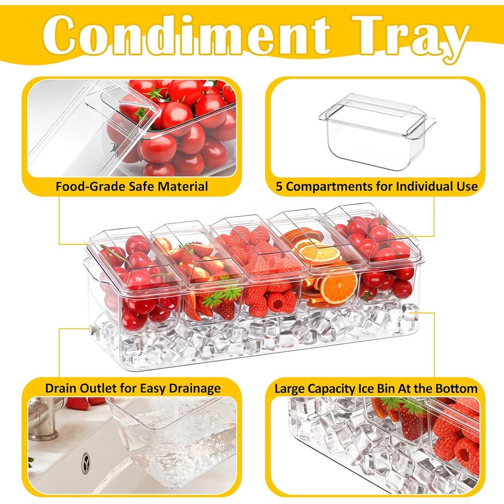 Bandeja para Condimentos, Serv - Garnish Tray Set reseña y precio