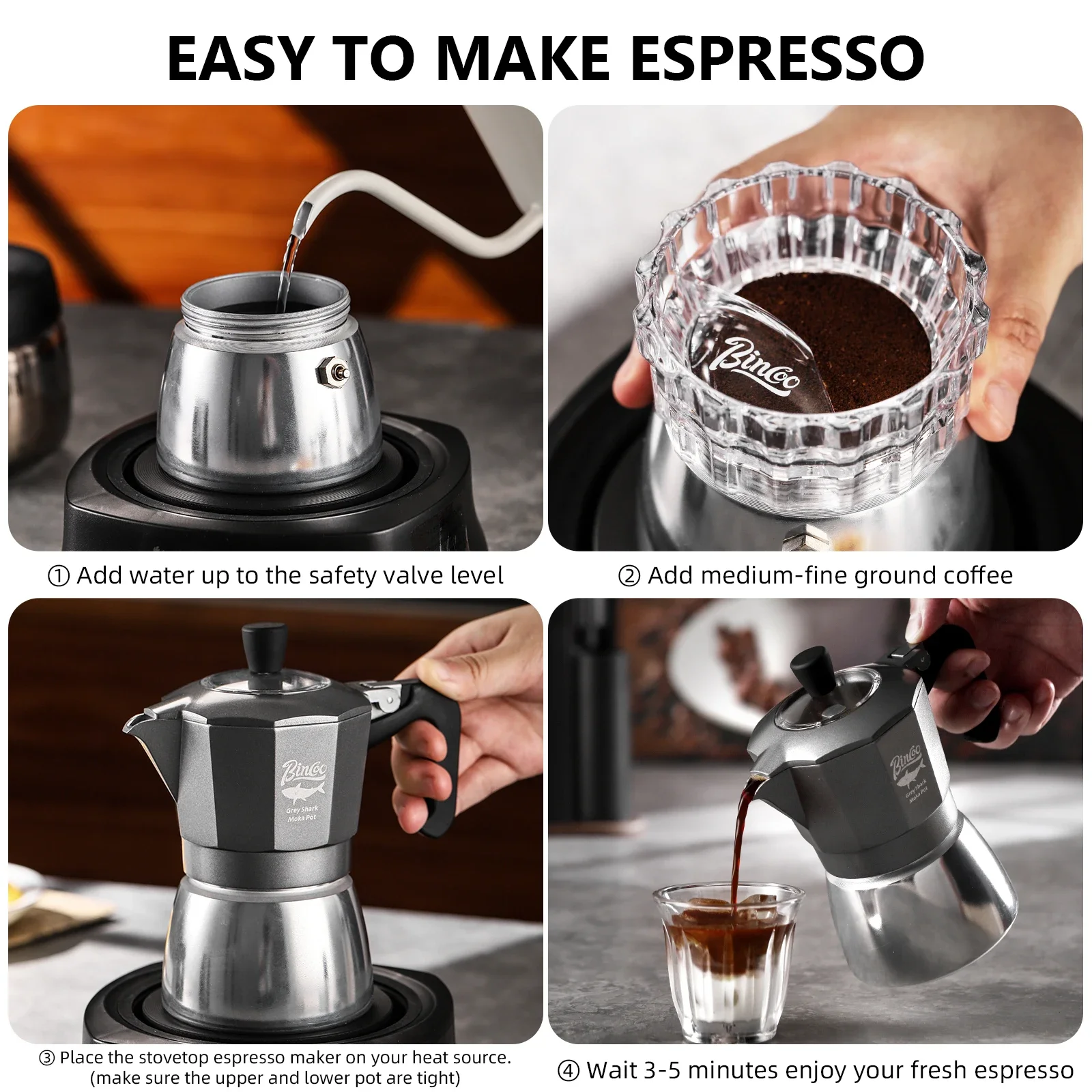 Cafetera Moka Bincoo de 2 Taza - Home Barista reseña y precio
