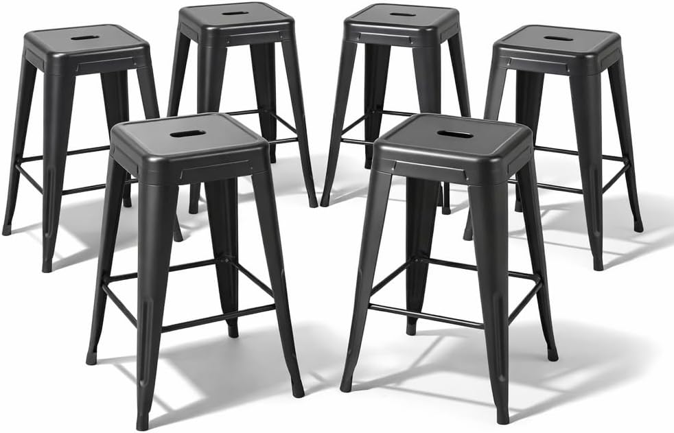 Juego de 6 taburetes de metal  - Home Bar Seating reseña y precio