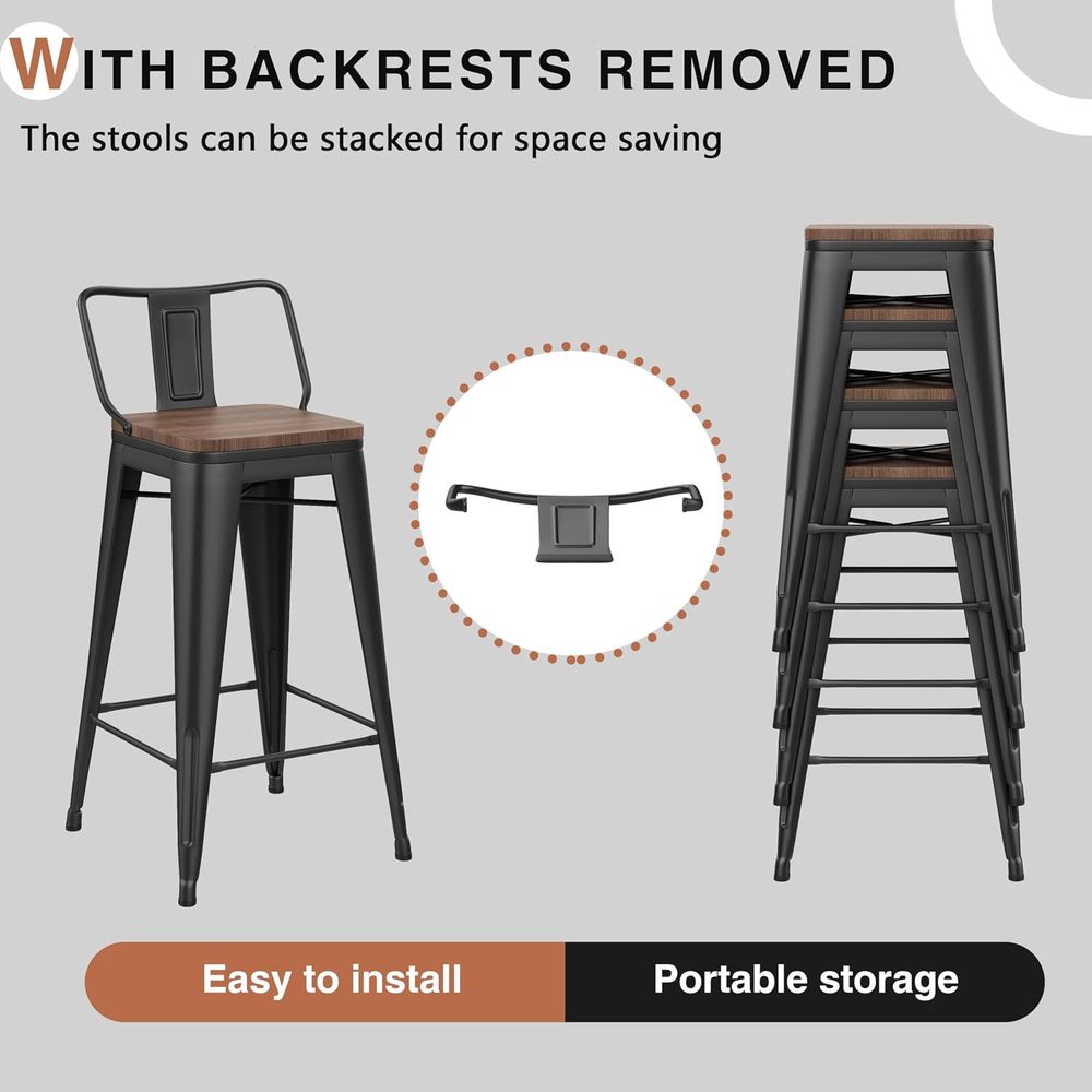 Juego de 4 taburetes de bar in - Home Bar Stools reseña y precio