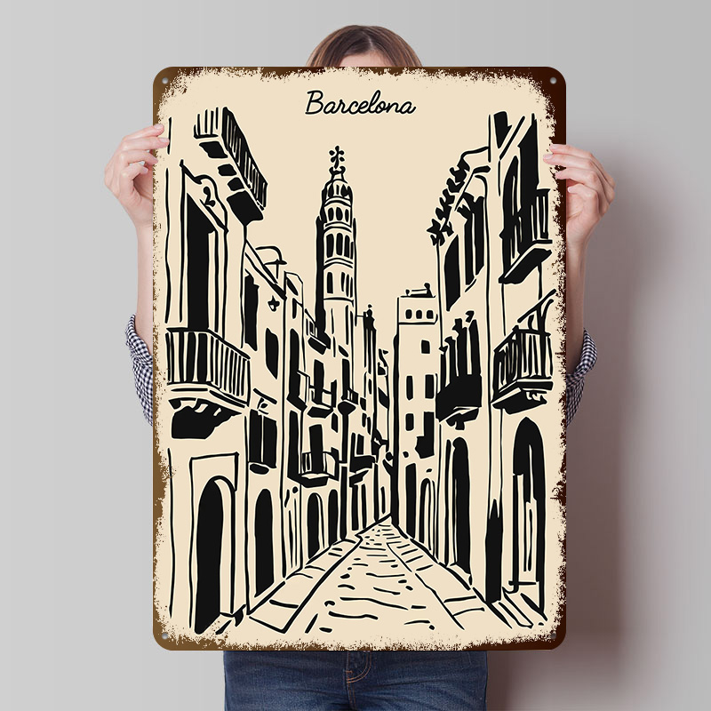 Póster Metálico de Calle de Ba - Home Barcelona reseña y precio