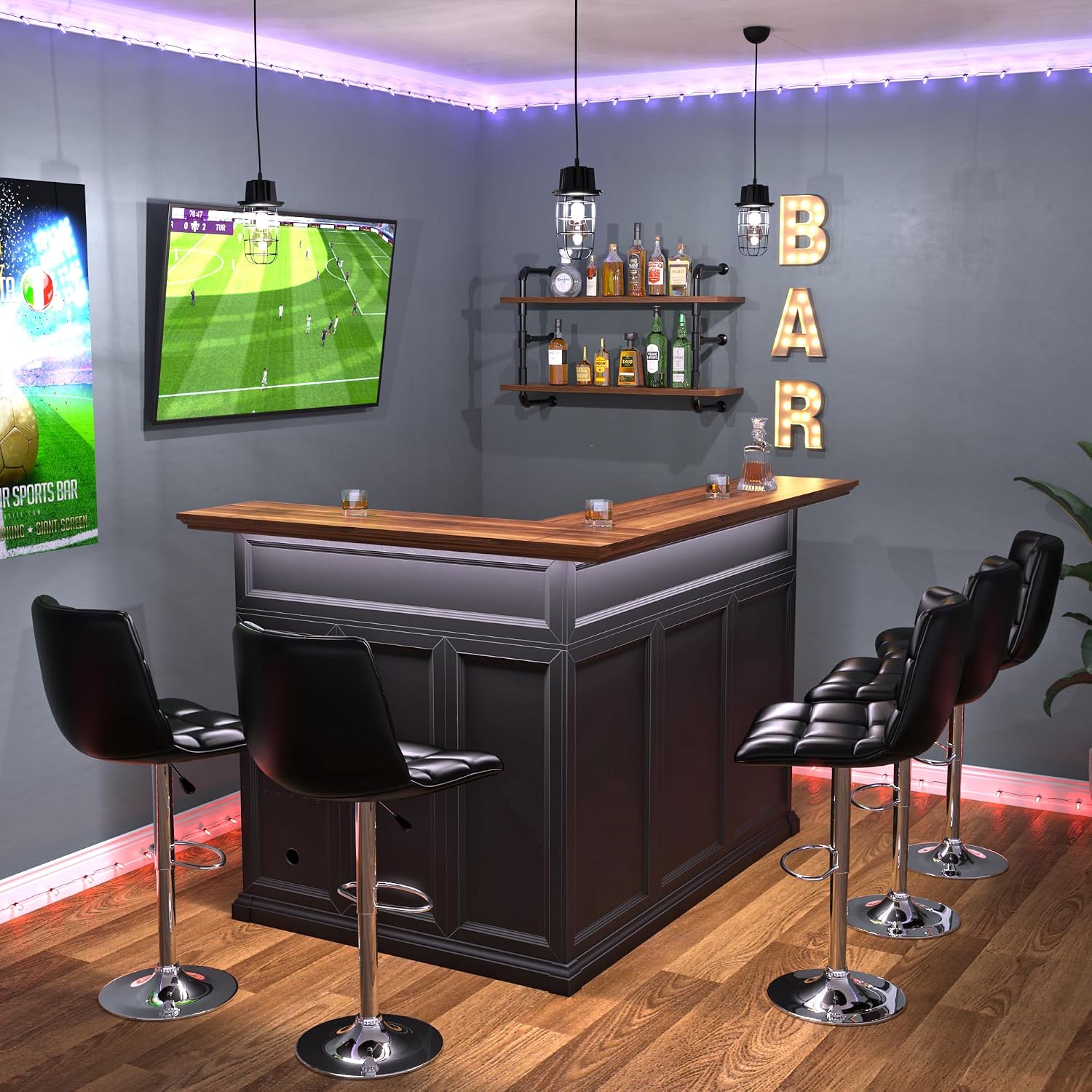 Mueble Bar en Forma de L con E - Home Bar And Fridge reseña y precio