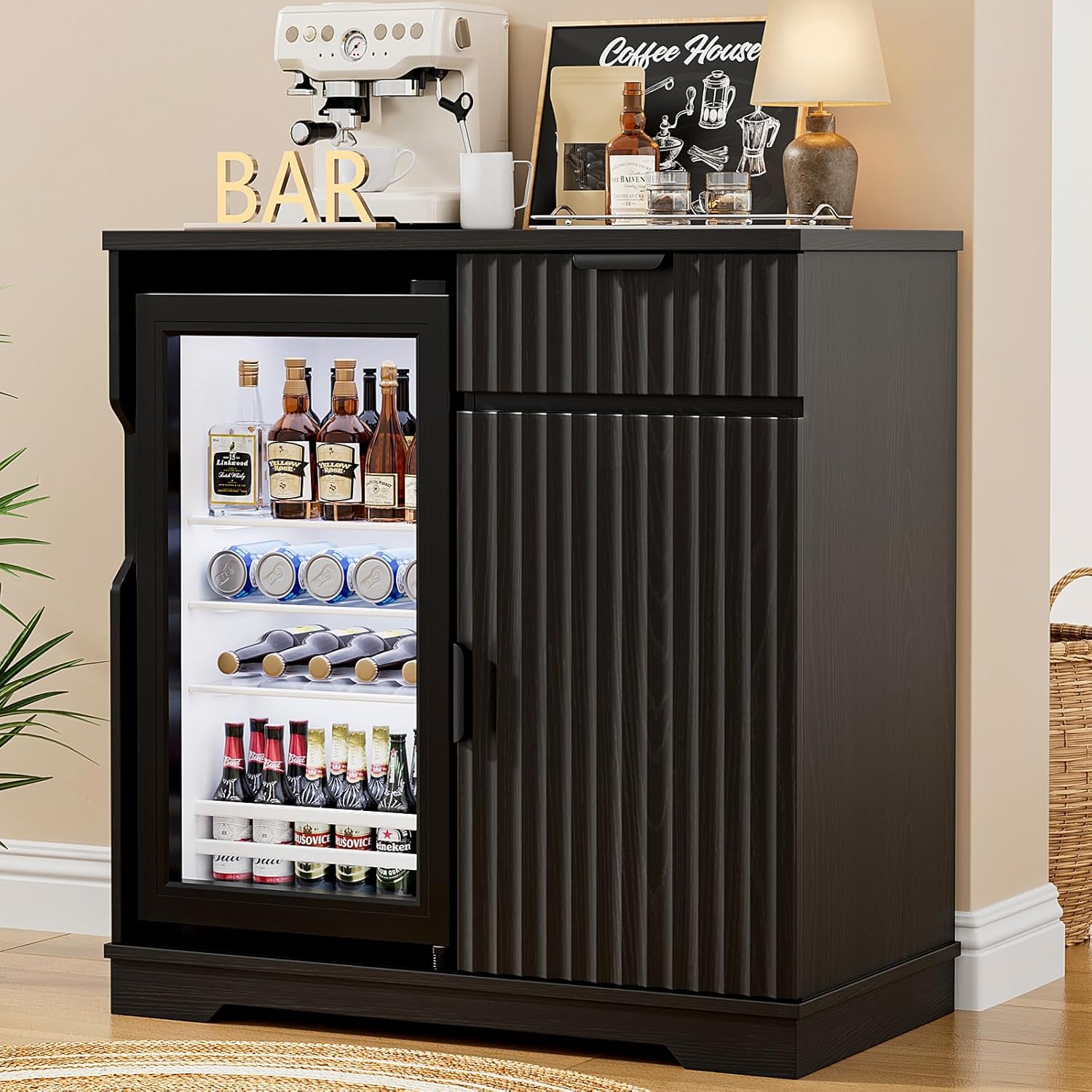 Gabinete de refrigerador peque - Home Bar And Fridge reseña y precio